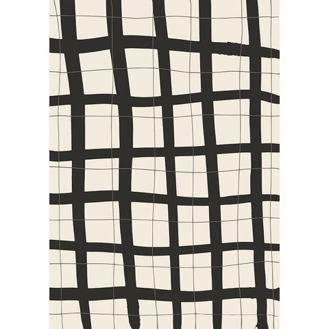 Black Grid Black Modern Wood Framed Art Print with Double Matting by 1x Studio