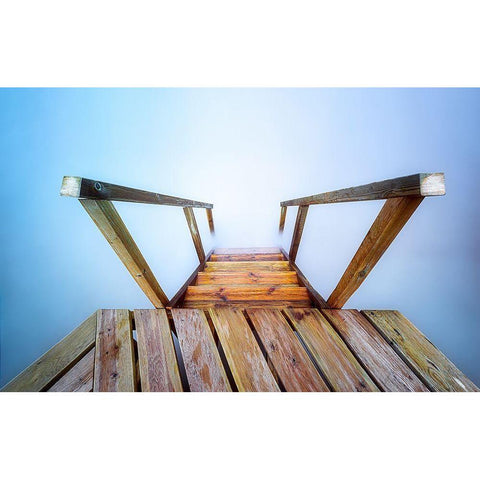 Stairway To The Mediterranean Black Modern Wood Framed Art Print with Double Matting by Antonio Trivino, Jose