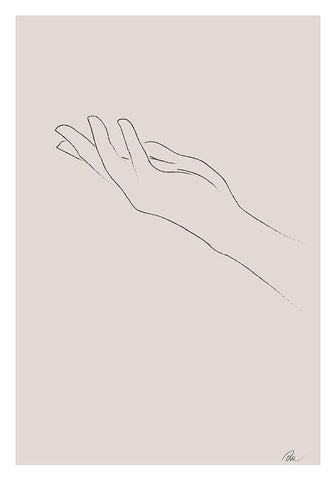 Hand Drawing White Modern Wood Framed Art Print with Double Matting by 1x Studio II