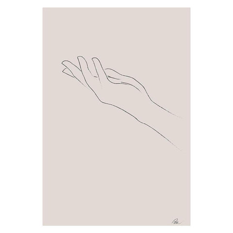 Hand Drawing Black Modern Wood Framed Art Print with Double Matting by 1x Studio II