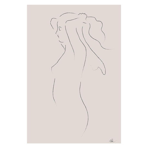 Woman Sketch White Modern Wood Framed Art Print by 1x Studio II