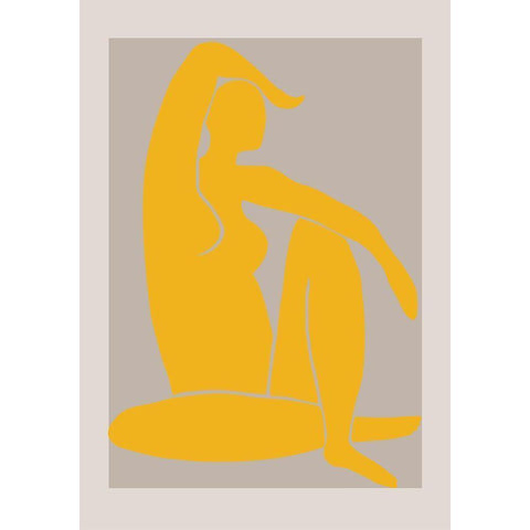Yellow Figure Black Modern Wood Framed Art Print with Double Matting by 1x Studio II