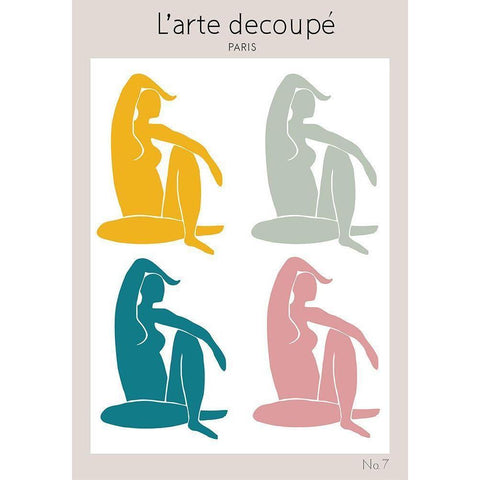 Four Figures Black Modern Wood Framed Art Print with Double Matting by 1x Studio II