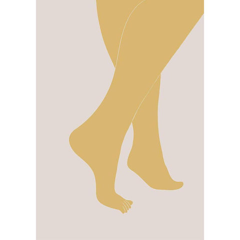 Tip Toe Black Modern Wood Framed Art Print with Double Matting by 1x Studio II