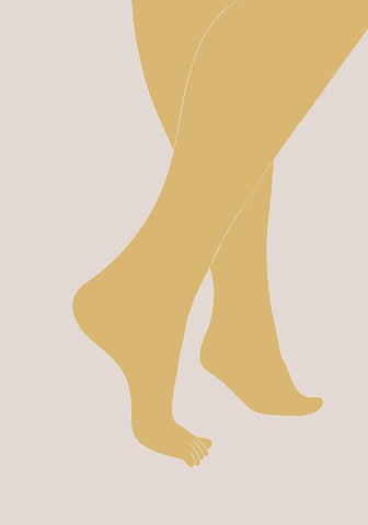 Tip Toe White Modern Wood Framed Art Print with Double Matting by 1x Studio II