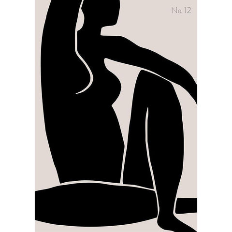 Figure No 12 White Modern Wood Framed Art Print by 1x Studio II