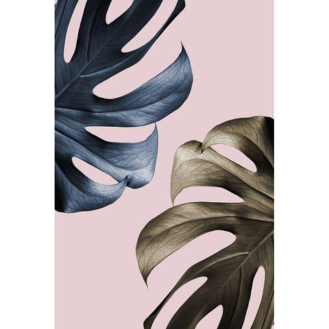 Monstera Pink Light 01 Gold Ornate Wood Framed Art Print with Double Matting by 1x Studio III