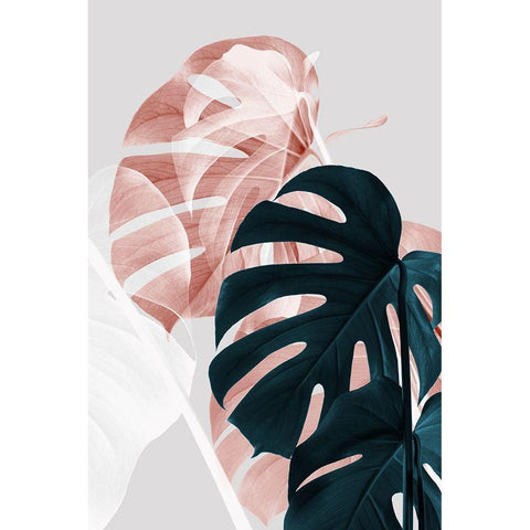 Monstera Creative 09 Black Modern Wood Framed Art Print with Double Matting by 1x Studio III