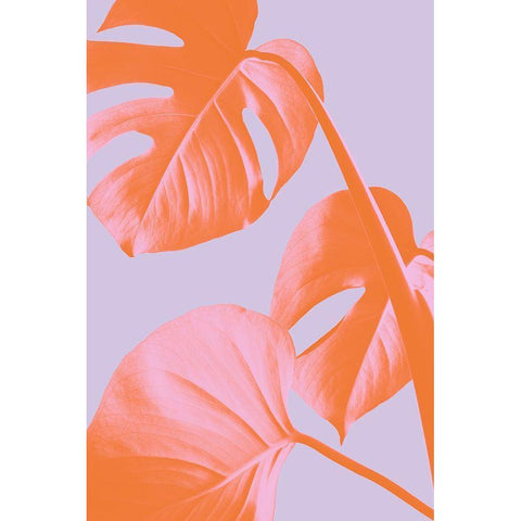 Monstera Purple 03 Black Modern Wood Framed Art Print by 1x Studio III