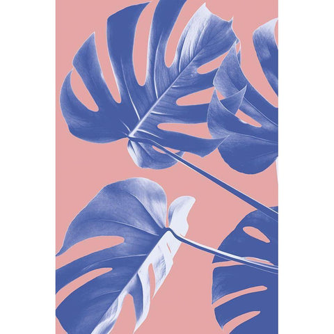 Monstera Purple 06 Black Modern Wood Framed Art Print with Double Matting by 1x Studio III