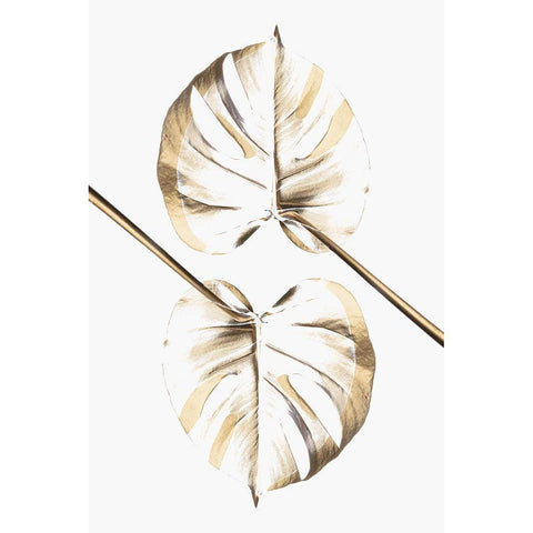 Monstera Gold 10 Black Modern Wood Framed Art Print by 1x Studio III