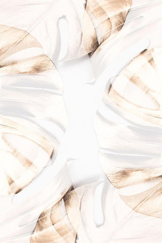 Monstera Gold 13 Black Ornate Wood Framed Art Print with Double Matting by 1x Studio III