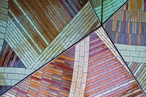 Mosaic Black Ornate Wood Framed Art Print with Double Matting by Kravanja, Jure