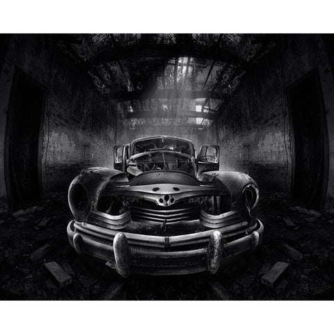 Fineart Car Black Modern Wood Framed Art Print with Double Matting by Otero Sobrino, Dani