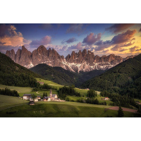 Chiesa Di Santa Maddalena Black Modern Wood Framed Art Print with Double Matting by Riml, Ludwig