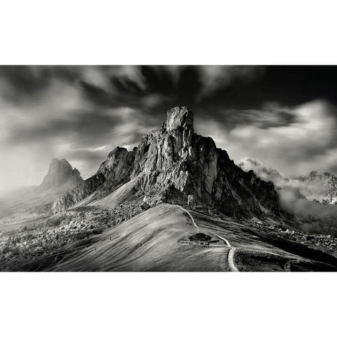 Gusella Black Modern Wood Framed Art Print by Gersak, Darko