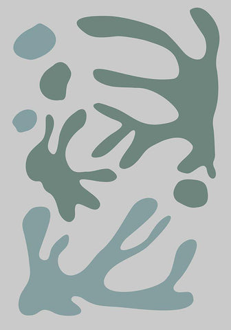 Seaweed Teal No 1 Black Ornate Wood Framed Art Print with Double Matting by 1x Studio II