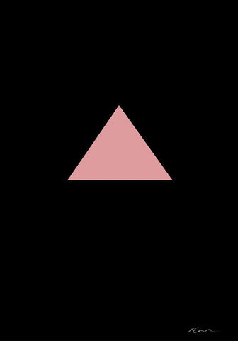Pink Triangle Black Ornate Wood Framed Art Print with Double Matting by 1x Studio II