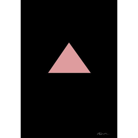 Pink Triangle Black Modern Wood Framed Art Print by 1x Studio II