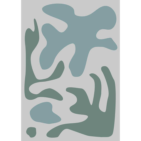 Seaweed Teal No 2 Black Modern Wood Framed Art Print by 1x Studio II