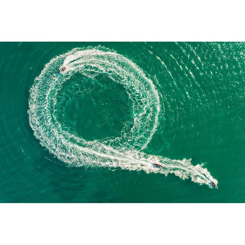 Follow The Leader Black Modern Wood Framed Art Print with Double Matting by Meirovich, Ido