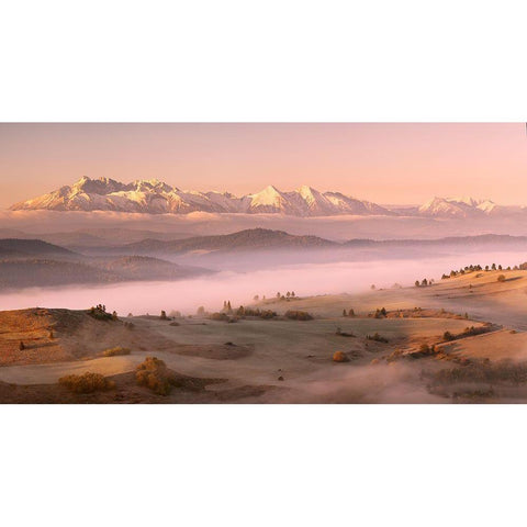 Fog Tatra Black Modern Wood Framed Art Print by Mierzejewski, Krzysztof