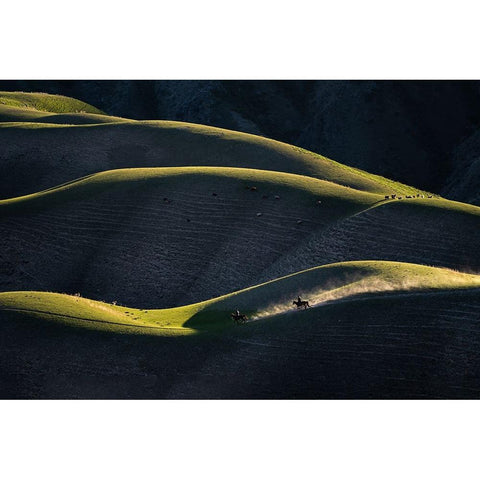 HerdsmanS Life White Modern Wood Framed Art Print by Liao, Yuhan