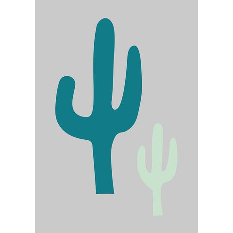 Cactus Grey Black Modern Wood Framed Art Print by 1x Studio II