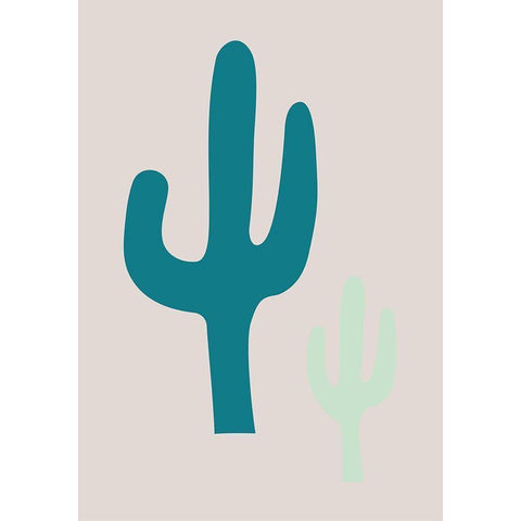 Cactus Beige Black Modern Wood Framed Art Print with Double Matting by 1x Studio II