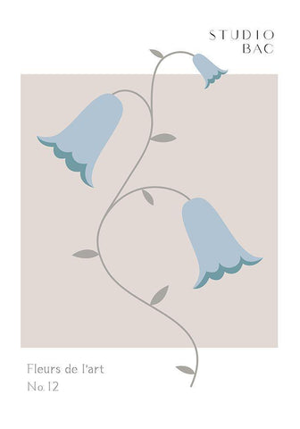 Bluebells Studio Bac White Modern Wood Framed Art Print with Double Matting by 1x Studio II