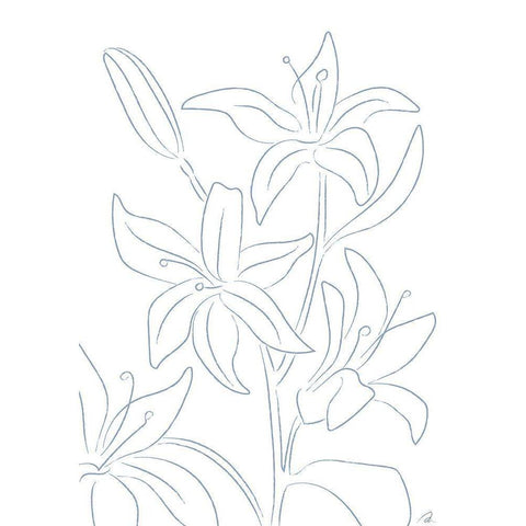 Lillies No 01 Gold Ornate Wood Framed Art Print with Double Matting by 1x Studio II