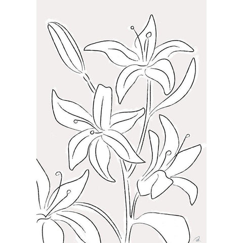 Lillies No 03 Black Modern Wood Framed Art Print by 1x Studio II