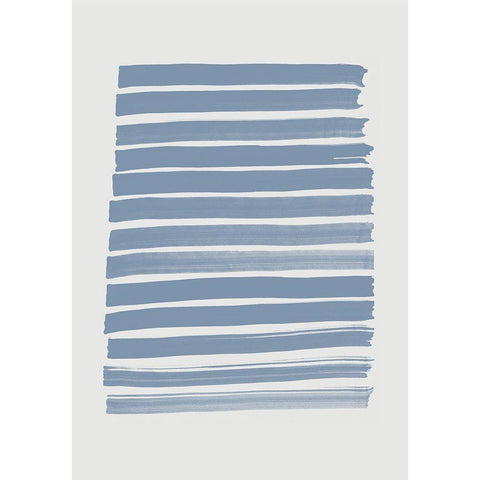 Blue Strokes Black Modern Wood Framed Art Print by 1x Studio