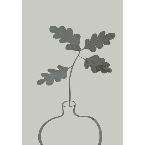 Green Oak Plant Black Modern Wood Framed Art Print by 1x Studio