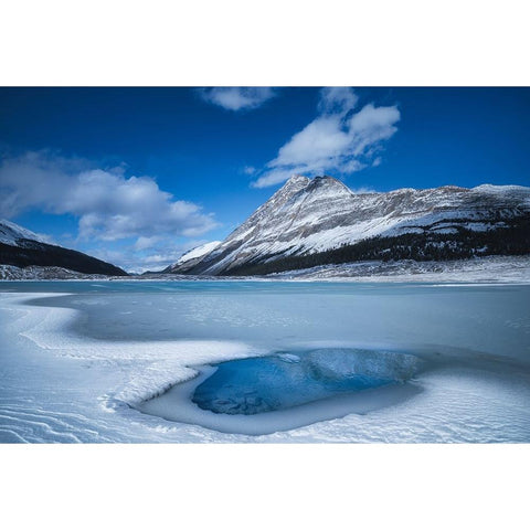 Ice Lake Time White Modern Wood Framed Art Print by Li, Yongnan