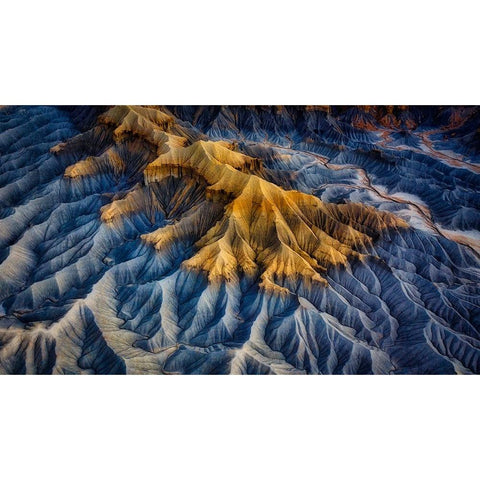 Badlands White Modern Wood Framed Art Print by Zheng, Michael