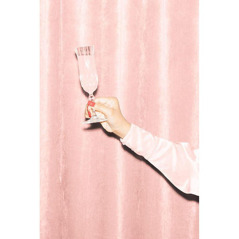Heres To Pink 02 Black Modern Wood Framed Art Print with Double Matting by 1x Studio III