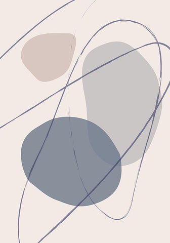 New Shapes Blue No 2 Black Ornate Wood Framed Art Print with Double Matting by 1x Studio