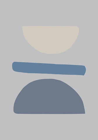 Balance No 02 White Modern Wood Framed Art Print with Double Matting by 1x Studio