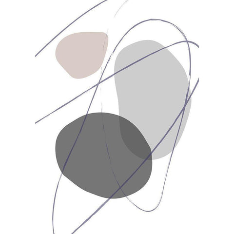 New Shapes Beige No 2 Black Modern Wood Framed Art Print with Double Matting by 1x Studio