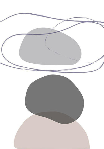 New Shapes Beige 04 White Modern Wood Framed Art Print with Double Matting by 1x Studio