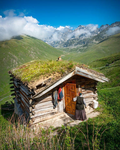 The Gate Of Peace Black Ornate Wood Framed Art Print with Double Matting by Murattopal