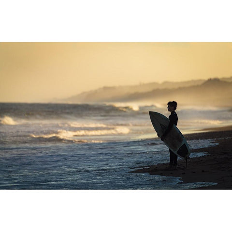 Waiting For The Moment Black Modern Wood Framed Art Print with Double Matting by Chen, William