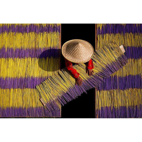Drying Incenses Black Modern Wood Framed Art Print with Double Matting by Herliyanto, Gatot
