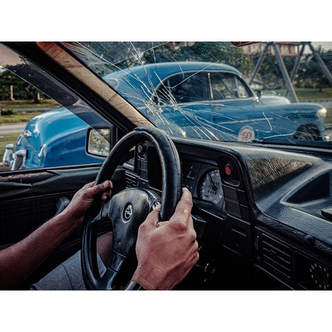 Driving Ii Black Modern Wood Framed Art Print by Bauer, Andreas