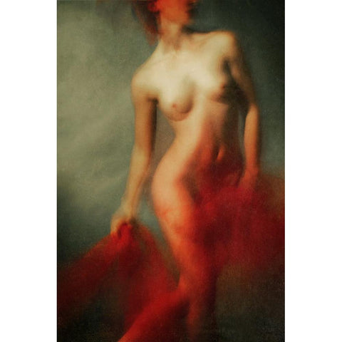 Red I Black Modern Wood Framed Art Print by miriana