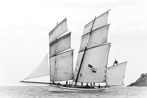 Sailboat Qla Granvillaiseq Black Ornate Wood Framed Art Print with Double Matting by Demoulin, Vincent