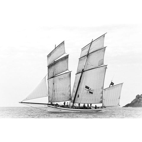 Sailboat Qla Granvillaiseq Black Modern Wood Framed Art Print with Double Matting by Demoulin, Vincent