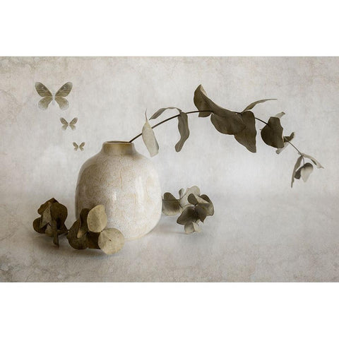 Calm Days Black Modern Wood Framed Art Print by Kiral, Cicek