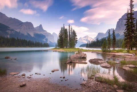 Spirit Island White Modern Wood Framed Art Print with Double Matting by Schaarschmidt, Christoph